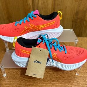 ASICS Coral and Yellow Athletic Shoes